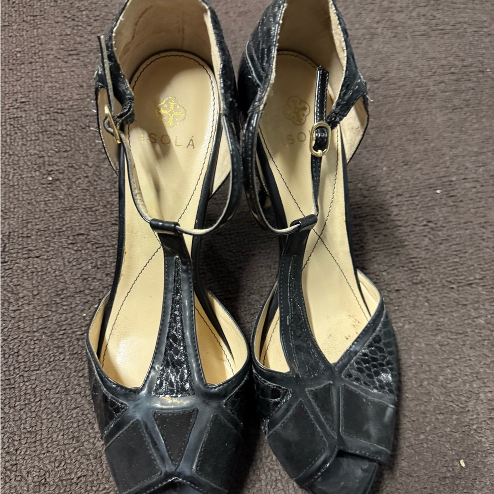Cocktail high heel black shoes
